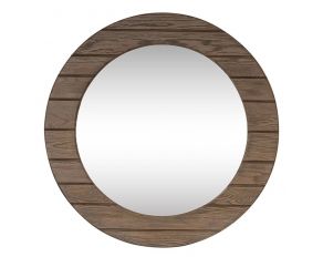 Heartland Round Mirror in Brown Finish with Tobacco Tops