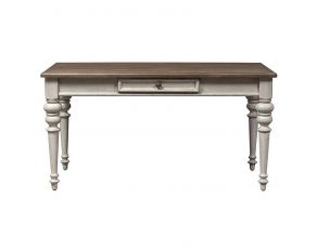 Heartland Lift Top Writing Desk in Antique White Finish with Tobacco Tops