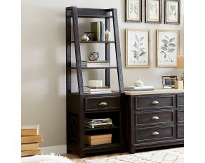 Heatherbrook Leaning Bookcase Pier in Charcoal & Ash Finish