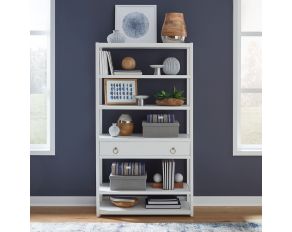 Midnight Accent Bookcase in Wire Brushed White