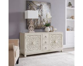 Sundance 2 Door 3 Drawer Accent Cabinet in Antique Linen