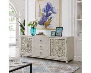 Sundance 2 Door 3 Drawer Accent Cabinet in Antique Linen Finish