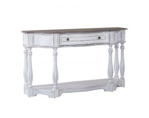 Magnolia Manor 56 Inch Hall Console Table in Antique White Finish