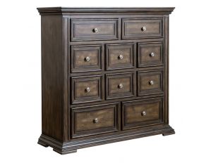 Big Valley 10 Drawer Chesser in Brownstone Finish with Heavy Distressing