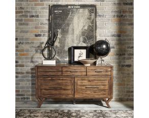 Lennox Credenza in Weathered Chestnut Finish