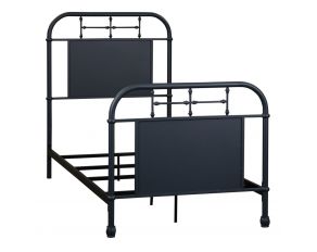 Vintage Series Twin Metal Bed in Distressed Metal Navy