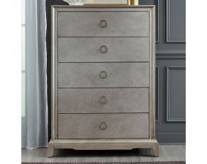 Montage 5 Drawer Chest in Platinum Finish