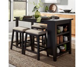 Brook Creek 5 Piece Counter Set in Black Finish