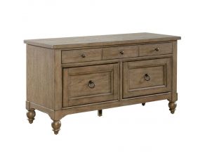 Americana Farmhouse Credenza in Wirebrushed Dusty Taupe Finish