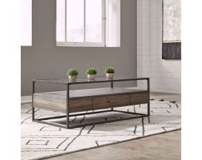 Jamestown Rectangular Cocktail Table in Tobacco Finish