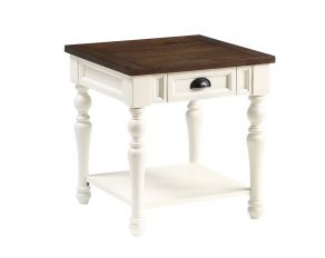 Joanna End Table in Ivory and Mocha