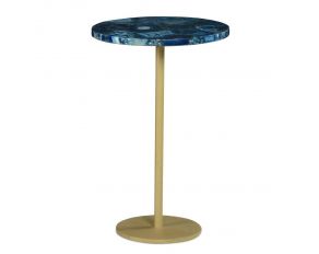 Oceana Agate Top Side Table in Blue and Gold