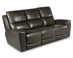 Laurel Dual Power Leather Reclining Sofa in Grey