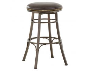 Bali Backless Swivel Bar Stool in Brown