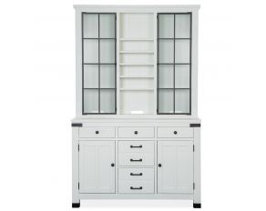 Harper Springs Server with Hutch in Silo White