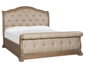 Marisol Queen Upholstered Sleigh Bed in Fawn