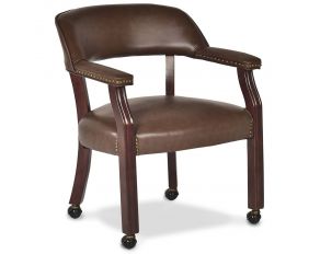 Steve Silver Tournament Arm Chair With Casters in Multi-Step Rich Cherry Finish