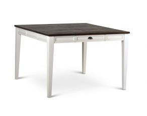 Steve Slver Cayla Counter Dining Table In Dark Oak And White