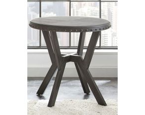 Steve Silver Alamo Round End Table in Grey