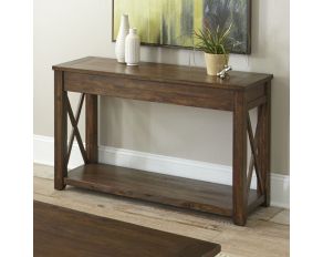 Steve Silver Lenka Sofa Table in Mocha Oak