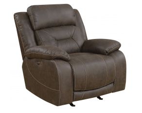 Steve Silver Aria Power Glider Recliner in Saddle Brown