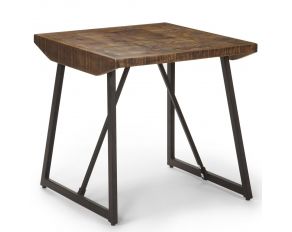 Steve Silver Walden Parquet End Table in Two-Tone Brown/Black