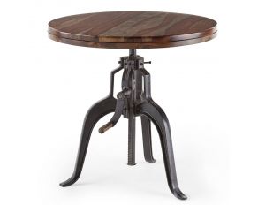 Steve Silver Sparrow Round Crank Table in Two-Tone Brown/Black Finish