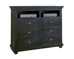 Progressive Furniture Willow Media Chest in Distressed Black