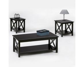 Progressive Furniture Seascape II 3Pc Accent Tables in Textured Black