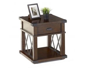 Progressive Furniture Landmark Rectangular End Table in Vintage Ash