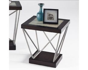 Progressive Furniture East Bay Rectangular End Table in Woodtone Tile