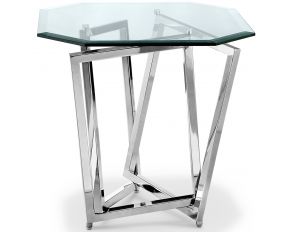 Magnussen Lenox Square Octoganal End Table in Nickel