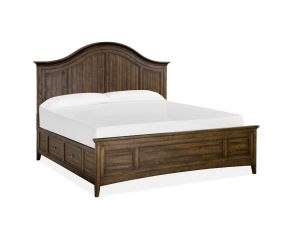 Bay Creek California King Arched Storage Bed in Toasted Nutmeg