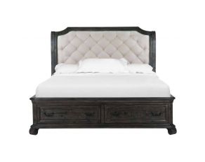 Bellamy California King Sleigh Storage Bed in Peppercorn