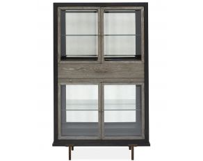 Ryker Display Cabinet in Nocturn Black and Coventry Grey Finish