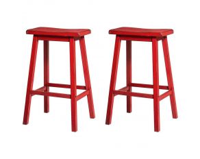 Acme Furniture Gaucho 2 Piece Counter Height Stool, 24"H in Red