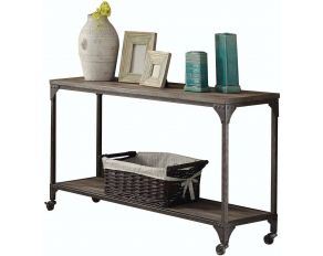 Acme Furniture Gorden Sofa Table in Weathered Oak