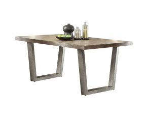 Acme Furniture Lazarus Dining Table in Weathered Oak & Antique Silver