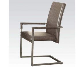 Acme Furniture Lazarus 2 Piece Side Chair in Gray & Antique Silver