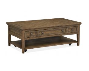 Bay Creek Rectangular Cocktail Table with Casters in Toasted Nutmeg