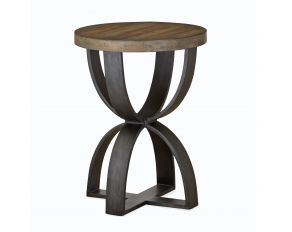 Bowden Round Accent Table in Rustic Honey