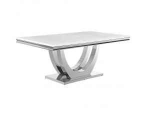 Kerwin Rectangular Dining Table in White Genuine Marble