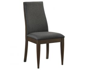 Wes Upholstered Side Chair in Dark Walnut