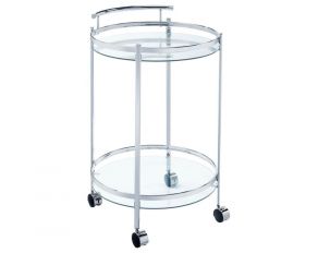 Chrissy 31 Inch Serving Cart in Chrome