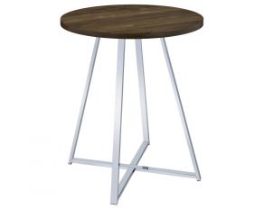 Burkhart Rustic Round Bar Table in Brown Oak