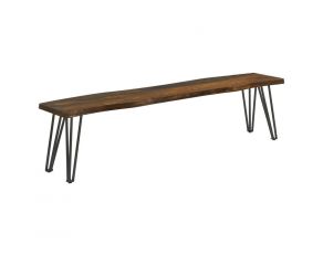 Neve Dining Bench in Sheesham Grey and Gunmetal