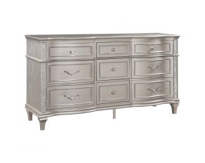 Evangeline 9 Drawer Dresser in Silver Oak