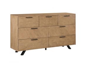 Taylor 7 Drawer Dresser in Light Honey Brown