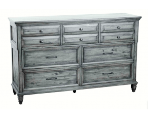 Avenue 8 Drawer Rectangular Dresser in Grey