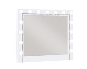 Eleanor Rectangular Mirror with Light in White and Silver